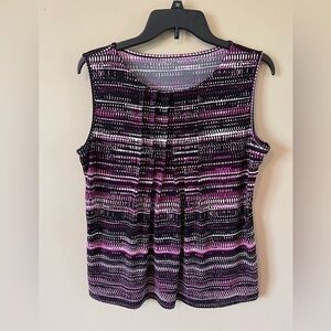 Calvin Klein Sleeveless Top Black, White and Pink Size Medium